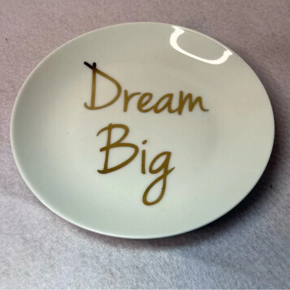 Prima Design Off White & Gold “Dream Big” Small Plate - Picture 2 of 4